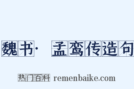 魏书·孟鸾传造句是什么意思的图片
